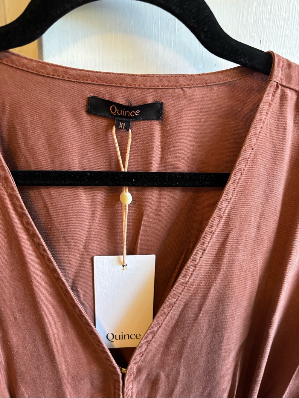 Quince Rust Button-Front Mini Dress - Picture 2 of 6